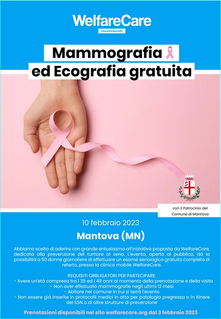 Mantova WelfareCare MammografiaEcografiaGratuita-Locandina